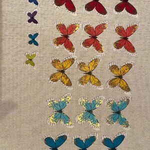 3D handmade paper butterflies with gold accents